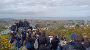 International students of Language Academy Ireland on top of a hill during a trip